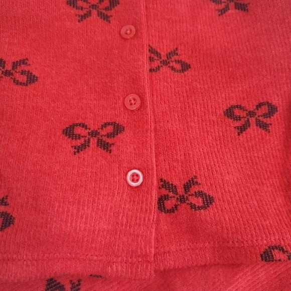18M Red and Black Bow Cardigan Pant Set Unisex Kids Clothes Matching Holiday - Picture 9 of 11
